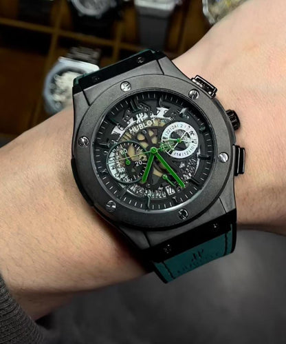 🟢 Hublot Skeleton Vibe – Green Edition