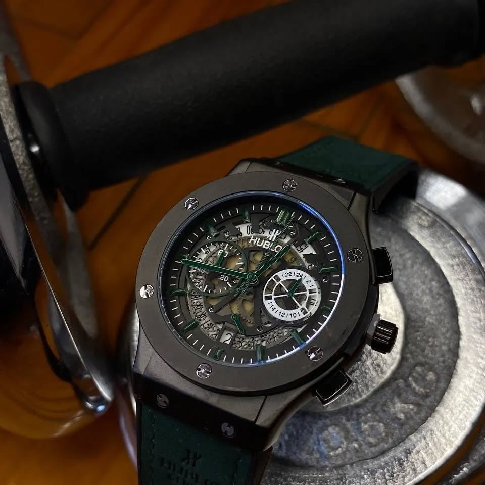 🟢 Hublot Skeleton Vibe – Green Edition