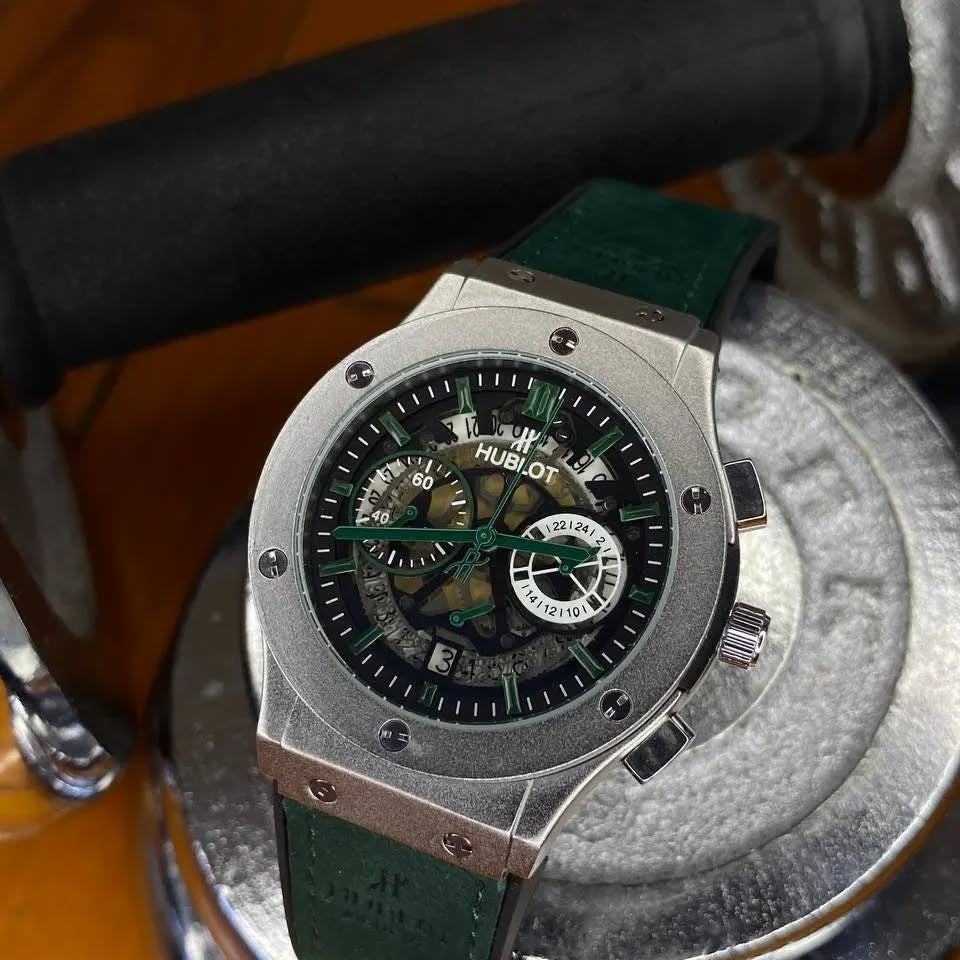 🟢 Hublot Skeleton Vibe – Green Edition