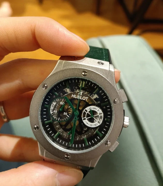🟢 Hublot Skeleton Vibe – Green Edition